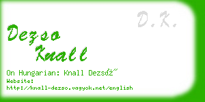 dezso knall business card